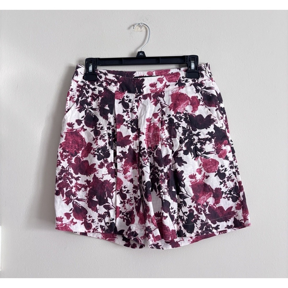 Peruvian Connection Shorts Womens Small US‎ 2 Floral Red Purple Boho Festival